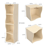 Masiis 2 Cube Bookshelf, DIY Modular Bookcase Cube Storage Organizer Open Book Shelves for Home Office Living Room, Natural