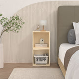 Masiis 2 Cube Bookshelf, DIY Modular Bookcase Cube Storage Organizer Open Book Shelves for Home Office Living Room, Natural