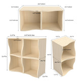 Masiis 2 Cube Bookshelf, DIY Modular Bookcase Cube Storage Organizer Open Book Shelves for Home Office Living Room, Natural
