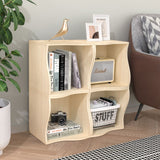 Masiis 2 Cube Bookshelf, DIY Modular Bookcase Cube Storage Organizer Open Book Shelves for Home Office Living Room, Natural