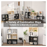 Masiis 2 Cube Bookshelf, DIY Modular Bookcase Cube Storage Organizer Open Book Shelves for Home Office Living Room, Natural