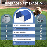 Masiis 4' Dog Shade Shelter, Outdoor Pet Ten for Large Medium Dogs Outside Sun Rain Canopy Pet House for Cats Small Animals and Livestock, Blue