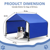 Masiis 4' Dog Shade Shelter, Outdoor Pet Ten for Large Medium Dogs Outside Sun Rain Canopy Pet House for Cats Small Animals and Livestock, Blue