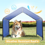 Masiis 4' Dog Shade Shelter, Outdoor Pet Ten for Large Medium Dogs Outside Sun Rain Canopy Pet House for Cats Small Animals and Livestock, Blue