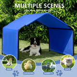 Masiis 4' Dog Shade Shelter, Outdoor Pet Ten for Large Medium Dogs Outside Sun Rain Canopy Pet House for Cats Small Animals and Livestock, Blue