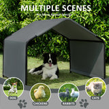 Masiis 4' Dog Shade Shelter, Outdoor Pet Ten for Large Medium Dogs Outside Sun Rain Canopy Pet House for Cats Small Animals and Livestock, Deep Gray