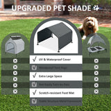 Masiis 4' Dog Shade Shelter, Outdoor Pet Ten for Large Medium Dogs Outside Sun Rain Canopy Pet House for Cats Small Animals and Livestock, Deep Gray