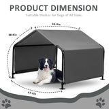 Masiis 4' Dog Shade Shelter, Outdoor Pet Ten for Large Medium Dogs Outside Sun Rain Canopy Pet House for Cats Small Animals and Livestock, Deep Gray