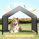 Masiis 4' Dog Shade Shelter, Outdoor Pet Ten for Large Medium Dogs Outside Sun Rain Canopy Pet House for Cats Small Animals and Livestock, Deep Gray