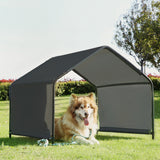 Masiis 4' Dog Shade Shelter, Outdoor Pet Ten for Large Medium Dogs Outside Sun Rain Canopy Pet House for Cats Small Animals and Livestock, Deep Gray