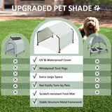 Masiis 4' Dog Shade Shelter, Outdoor Pet Ten for Large Medium Dogs Outside Sun Rain Canopy Pet House for Cats Small Animals and Livestock, Gray