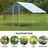 TOETOL Extra Large Metal Chicken Coop Walkin Hen Run House Cage