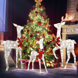 KUETH 3-Piece Outdoor Reindeer 5ft Christmas Decorations Yard, 3D Pre Lit Deer Family with 365 Led Lights, Holiday Lighted Reindeer for Outside Indoor Home Lawn Garden Patio with Stakes