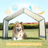 Masiis 4' Dog Shade Shelter, Outdoor Pet Ten for Large Medium Dogs Outside Sun Rain Canopy Pet House for Cats Small Animals and Livestock, Gray