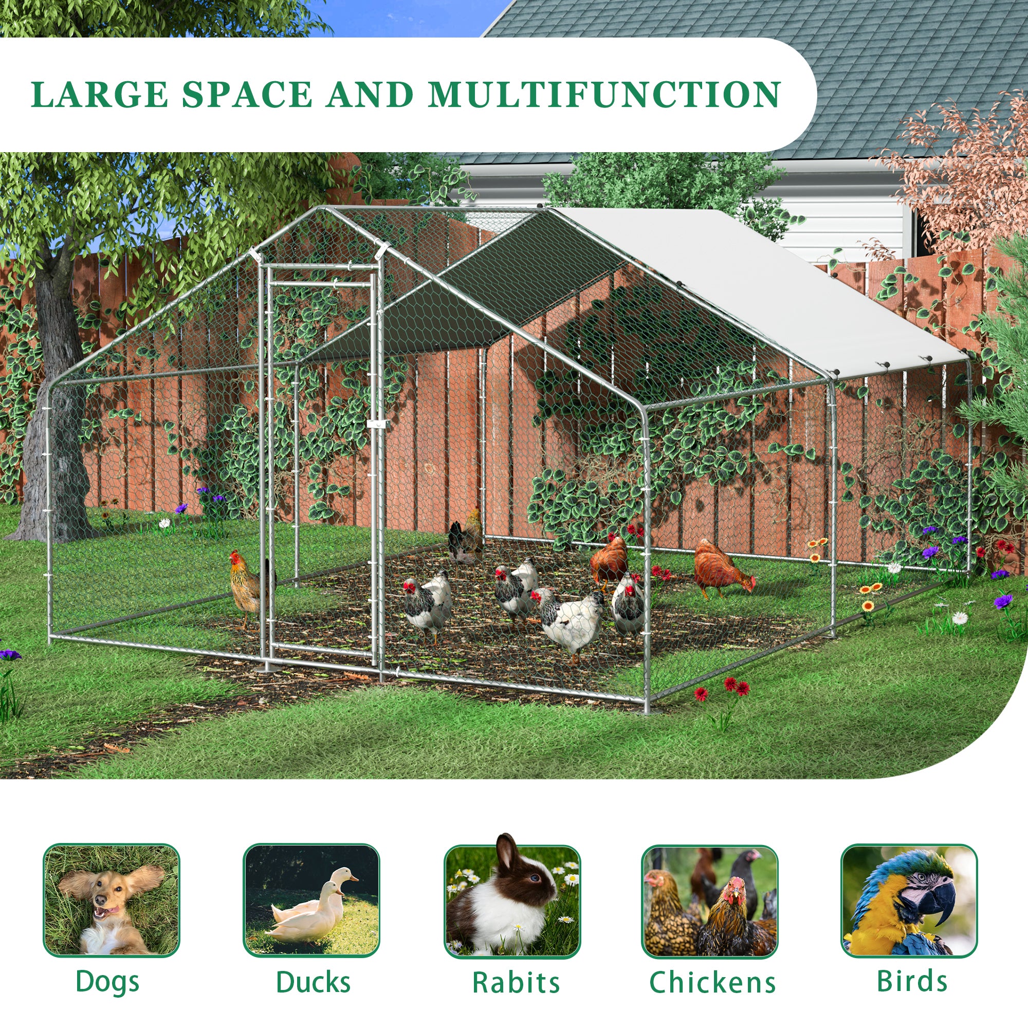 Sturdy Spacious chicken coop netting for Varied Animals 