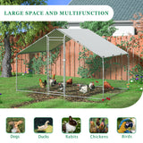 TOETOL Extra Large Metal Chicken Coop Walkin Poultry Cage Hen Run House Rabbits Habitat Cage Spire Shaped Coops