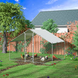 TOETOL Extra Large Metal Chicken Coop Walkin Poultry Cage Hen Run House Rabbits Habitat Cage Spire Shaped Coops