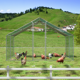 TOETOL Large Chicken Coop Walk-in Metal Poultry Cage House Rabbits Habitat Cage Spire Shaped Coop with Waterproof and Anti-Ultraviolet Cover for Outdoor Backyard Farm Use