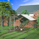 TOETOL Extra Large Metal Chicken Coop Walkin Poultry Cage Hen Run House Rabbits Habitat Cage Spire Shaped Coops