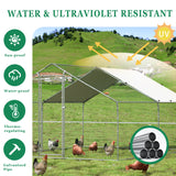 TOETOL Large Chicken Coop Walk-in Metal Poultry Cage House Rabbits Habitat Cage Spire Shaped Coop with Waterproof and Anti-Ultraviolet Cover for Outdoor Backyard Farm Use