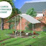 TOETOL Extra Large Metal Chicken Coop Walkin Poultry Cage Hen Run House Rabbits Habitat Cage Spire Shaped Coops