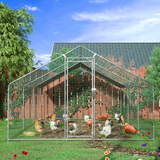 TOETOL Extra Large Metal Chicken Coop Walkin Poultry Cage Hen Run House Rabbits Habitat Cage Spire Shaped Coops