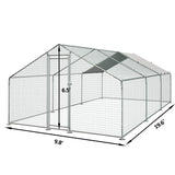 TOETOL Large Metal Chicken Coop, Walk in Poultry Cage Chicken Run with PE Cover