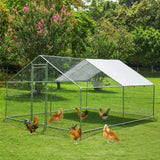 TOETOL Extra Large Metal Chicken Coop, Walkin Poultry Cage Hen Run House Rabbits Habitat Cage Spire Shaped Coops