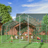 TOETOL Extra Large Metal Chicken Coop Walkin Poultry Cage Hen Run House Rabbits Habitat Cage Spire Shaped Coops