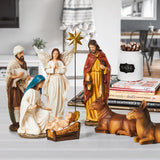 Nativity Sets for Christmas Indoor Set of 13 Pieces 11.8 Inches Resin Figurines Holiday Decorations Nativity Scene Tabletop Decor Religious Collection Gifts