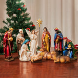 Nativity Sets for Christmas Indoor Set of 13 Pieces 11.8 Inches Resin Figurines Holiday Decorations Nativity Scene Tabletop Decor Religious Collection Gifts