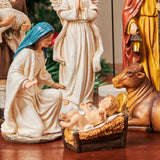 Nativity Sets for Christmas Indoor Set of 13 Pieces 11.8 Inches Resin Figurines Holiday Decorations Nativity Scene Tabletop Decor Religious Collection Gifts