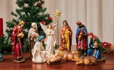 Nativity Sets for Christmas Indoor Set of 13 Pieces 11.8 Inches Resin Figurines Holiday Decorations Nativity Scene Tabletop Decor Religious Collection Gifts